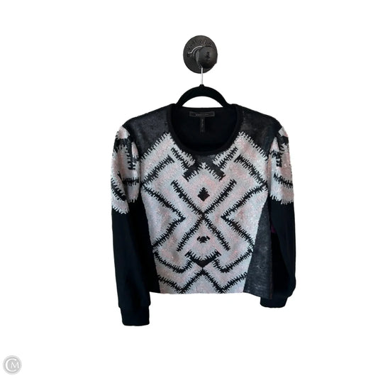 Sweatshirt Crewneck By Bcbgmaxazria In Black & Cream, Size: M