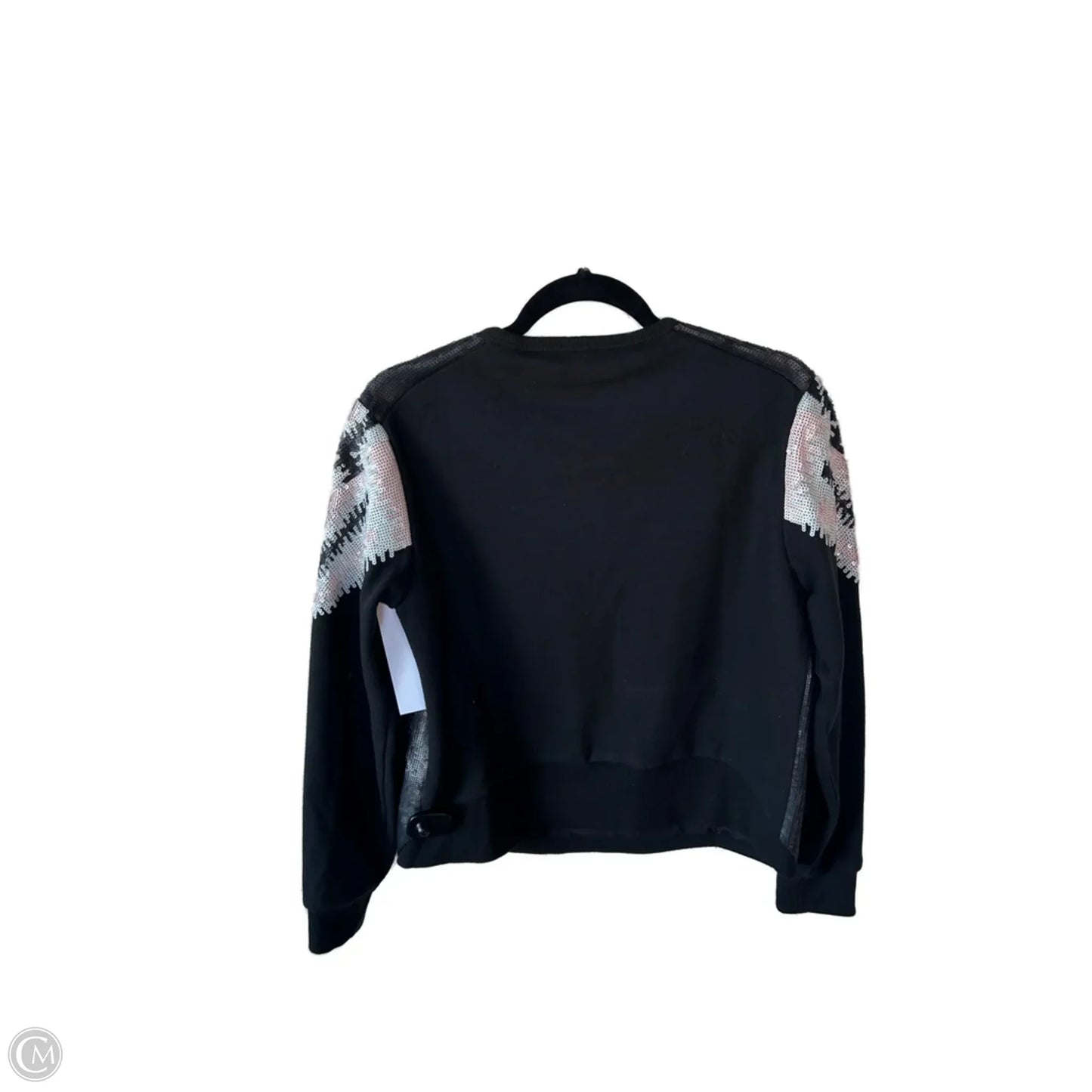 Sweatshirt Crewneck By Bcbgmaxazria In Black & Cream, Size: M