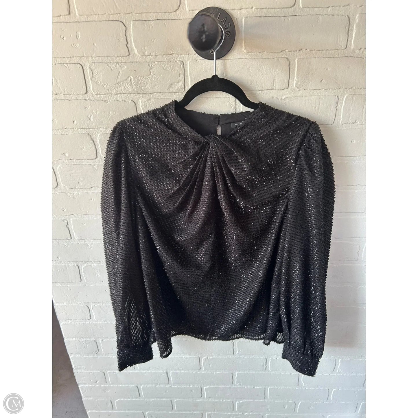 Top Long Sleeve By Ann Taylor In Black, Size: M