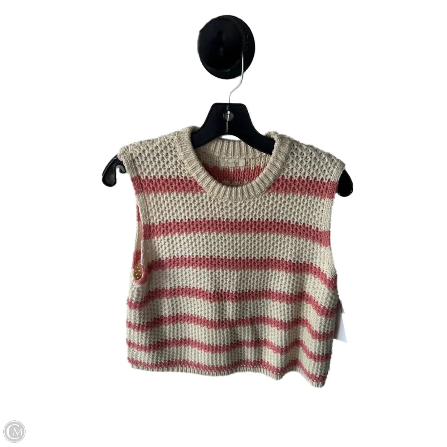 Vest Sweater By La Miel In Pink & Tan, Size: S