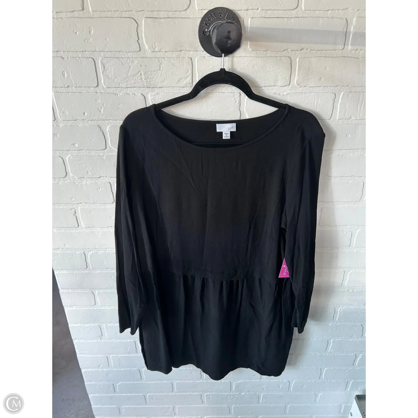 Top Long Sleeve By J. Jill In Black, Size: 1x