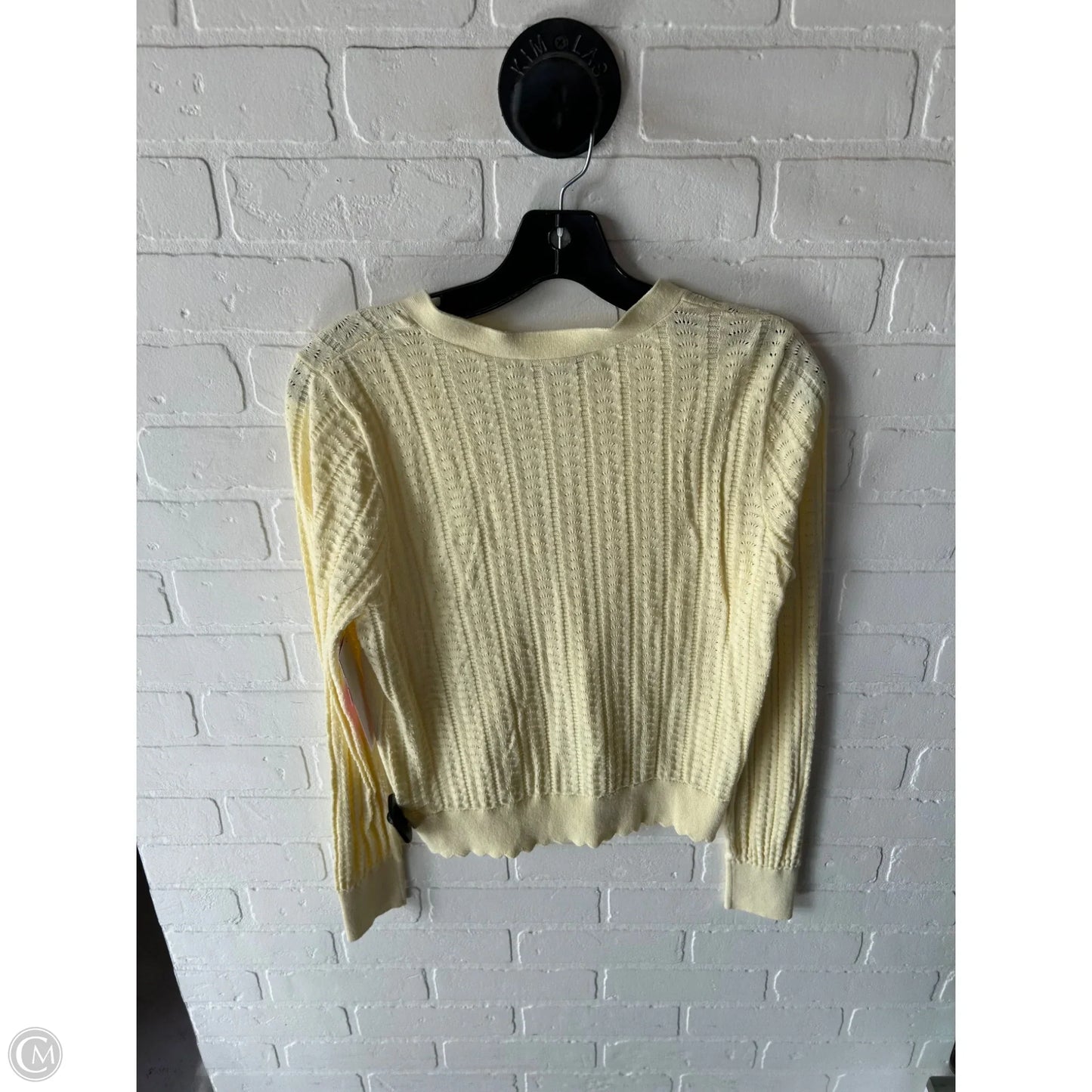 Sweater Cardigan By Loft In Yellow, Size: M