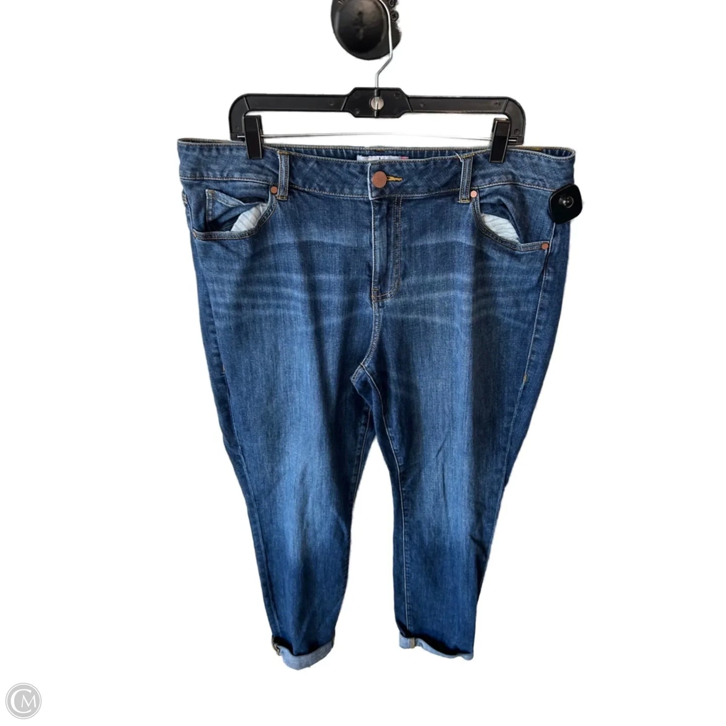 Jeans Skinny By Cabi In Blue Denim, Size: 18