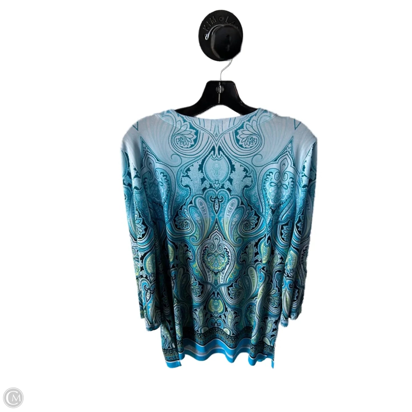 Top 3/4 Sleeve By Jm Collections In Blue, Size: M