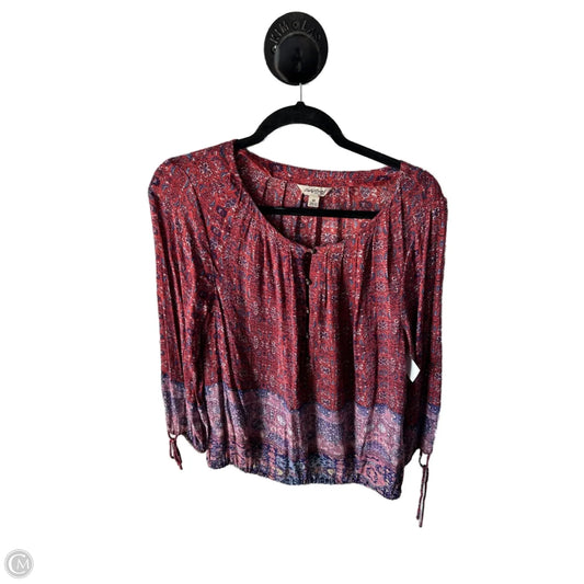 Top Long Sleeve By Lucky Brand In Blue & Red, Size: M