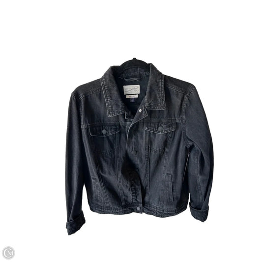 Jacket Denim By Universal Thread In Black Denim, Size: L