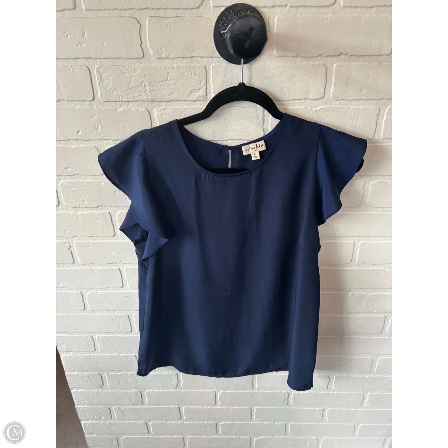 Top Short Sleeve By Maison Jules In Blue, Size: L
