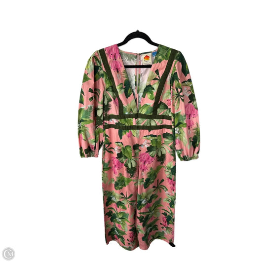 Jumpsuit By Farm Rio In Green & Pink, Size: S