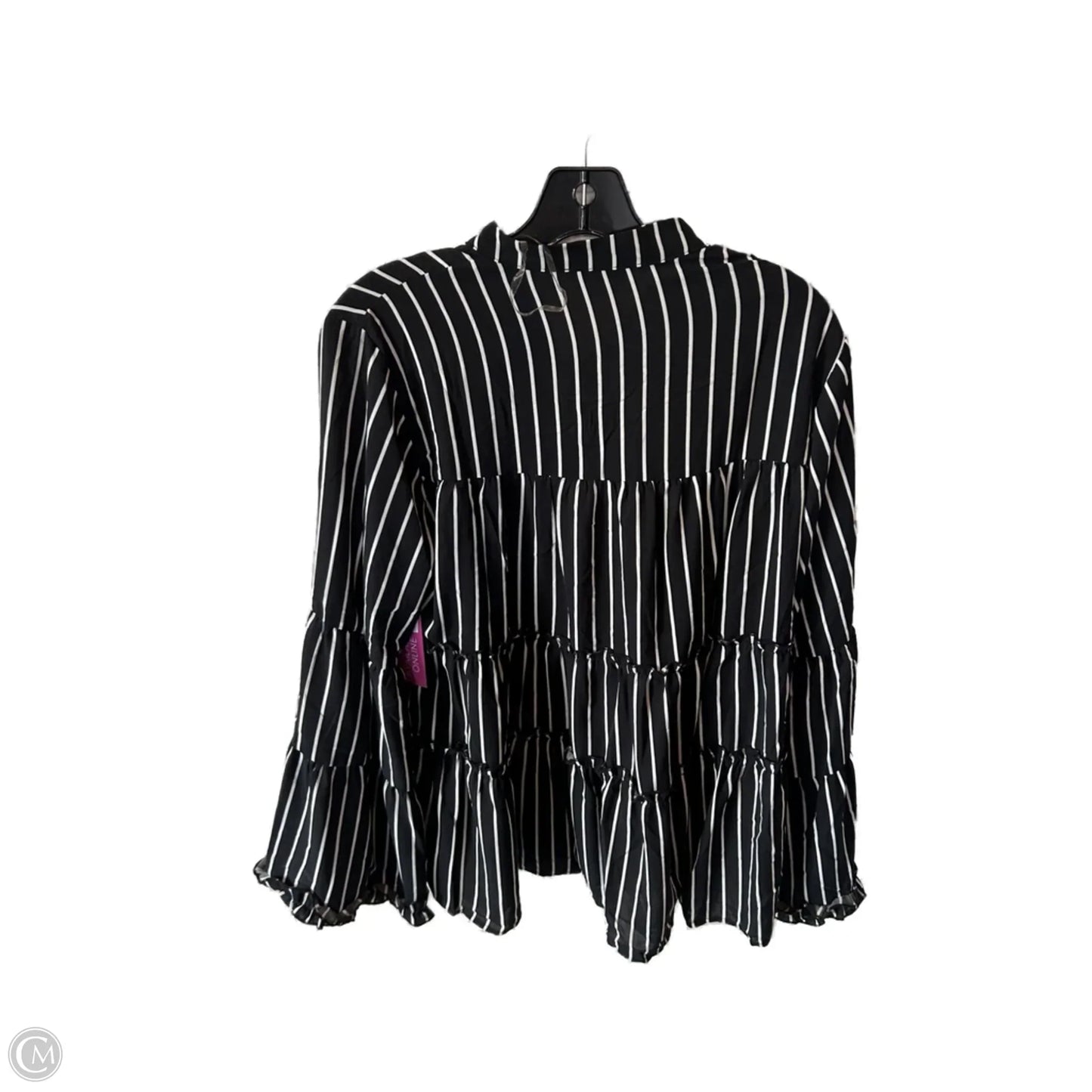 Top Long Sleeve By Andree By Unit In Black & White, Size: M