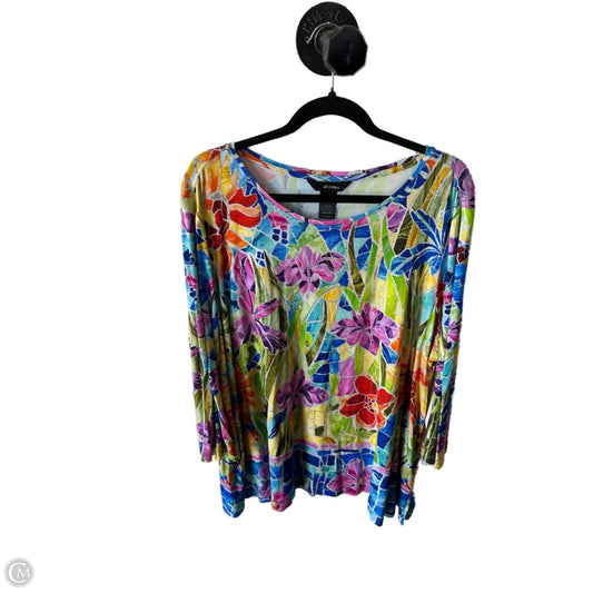 Top Long Sleeve By Ali Miles In Blue & Green, Size: 2x