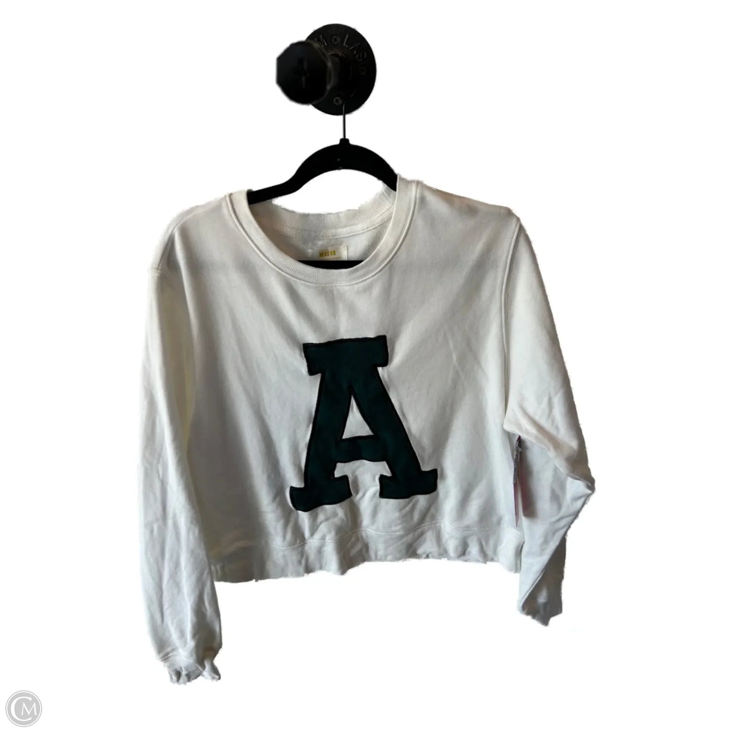 Sweatshirt Crewneck By Maeve In Green & White, Size: M
