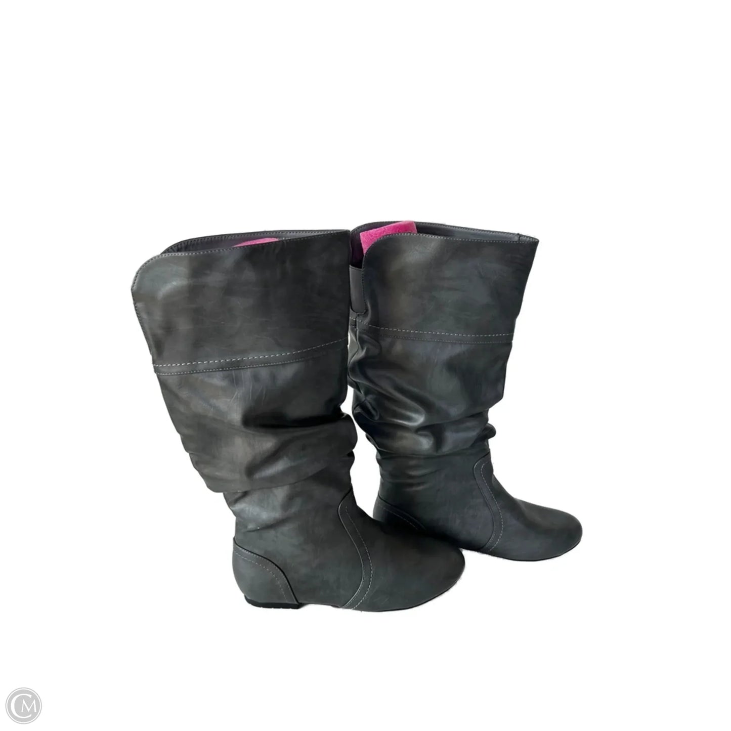 Boots Knee Flats By Clothes Mentor In Grey, Size: 8