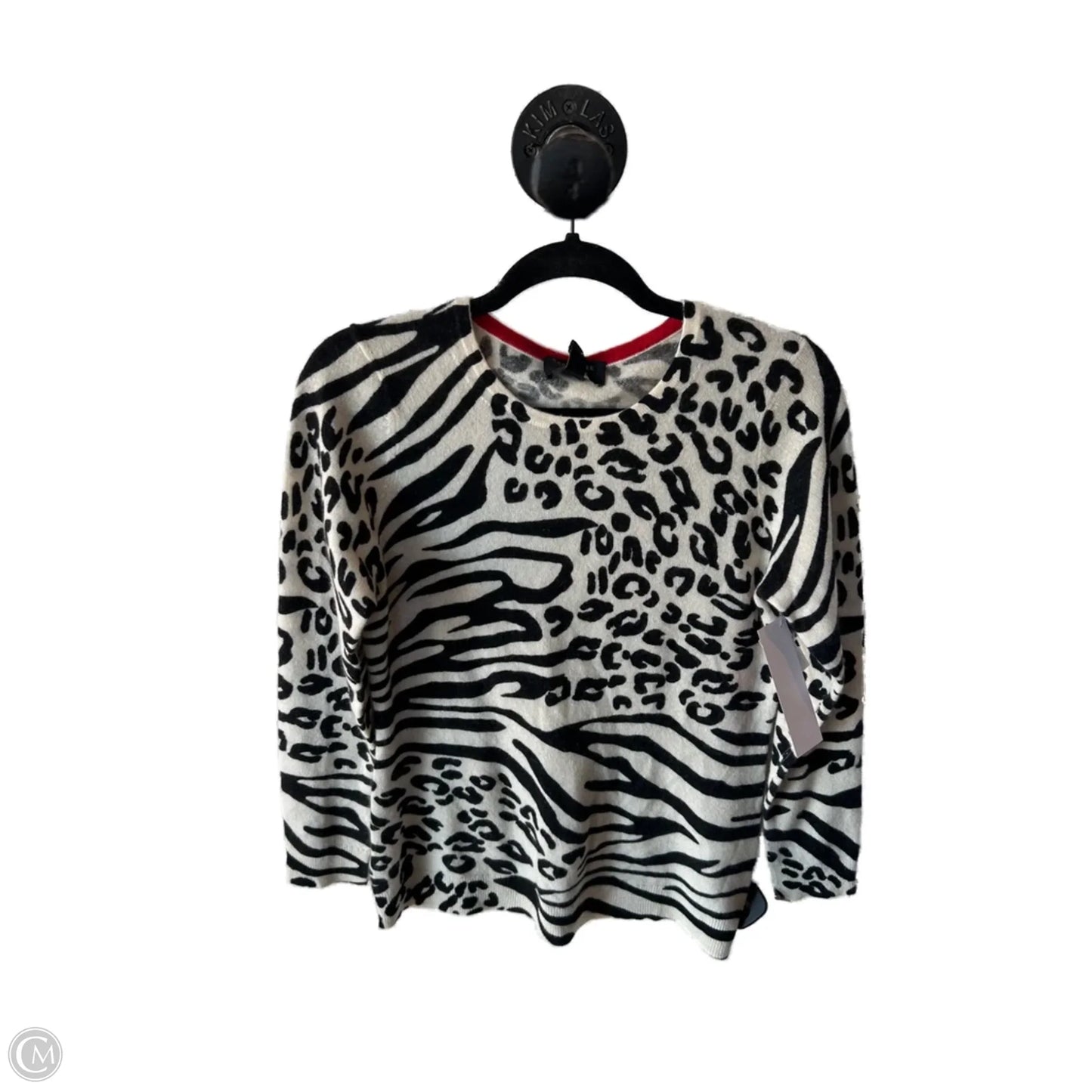 Sweater Cashmere By Charter Club In Black & Cream, Size: M