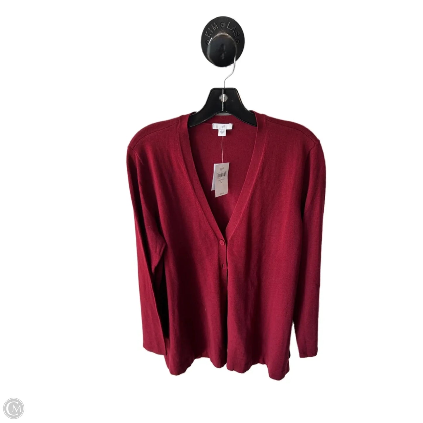 Sweater Cardigan By J. Jill In Red, Size: M