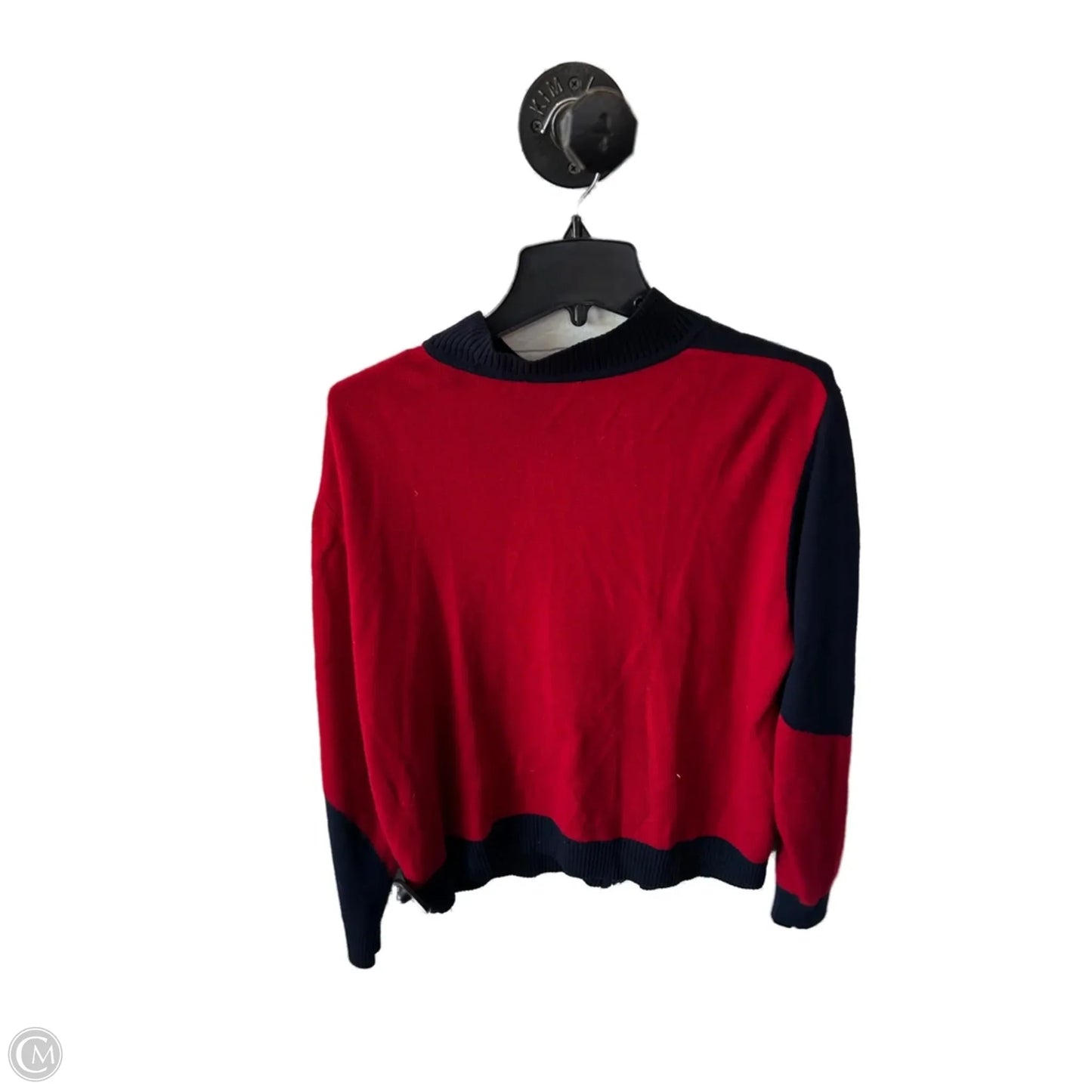 Sweater Cardigan Luxury Designer By St John Collection In Blue & Red, Size: Xl