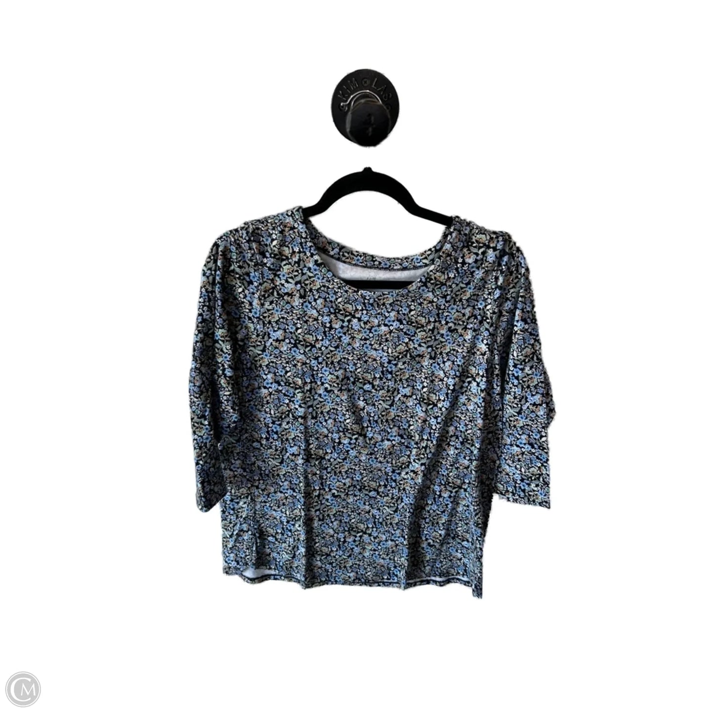 Top 3/4 Sleeve By J. Jill In Black & Blue, Size: M