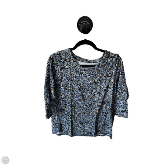 Top 3/4 Sleeve By J. Jill In Black & Blue, Size: M