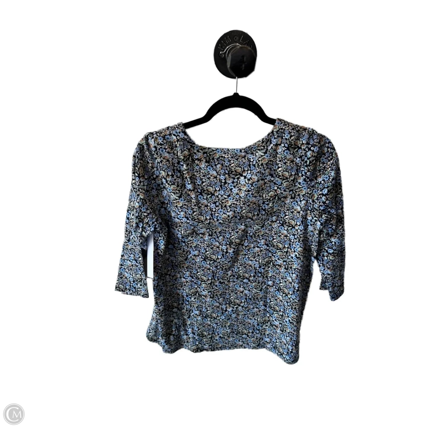 Top 3/4 Sleeve By J. Jill In Black & Blue, Size: M