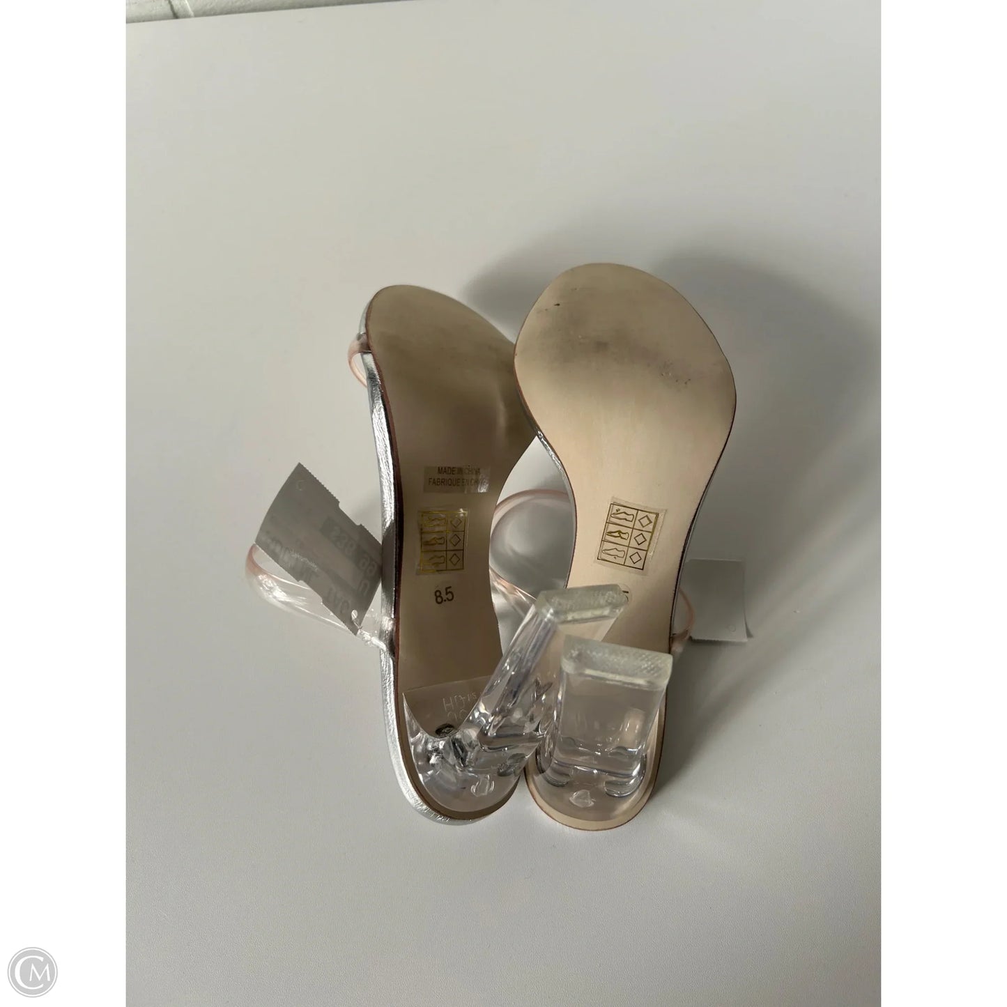 Sandals Heels Block By Jeffrey Campbell In Silver & White, Size: 8.5