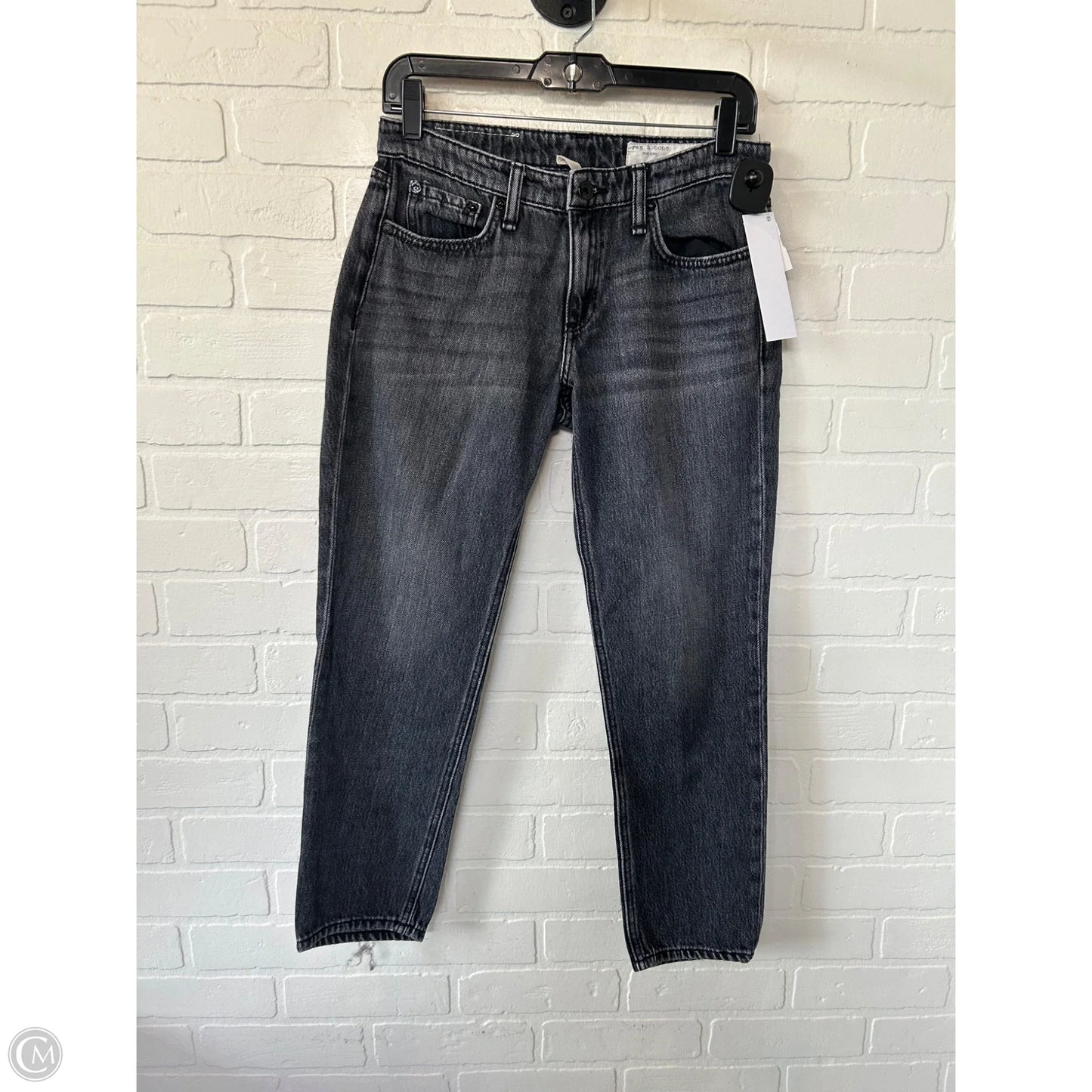 Jeans Boyfriend By Rag And Bone In Black Denim, Size: 2