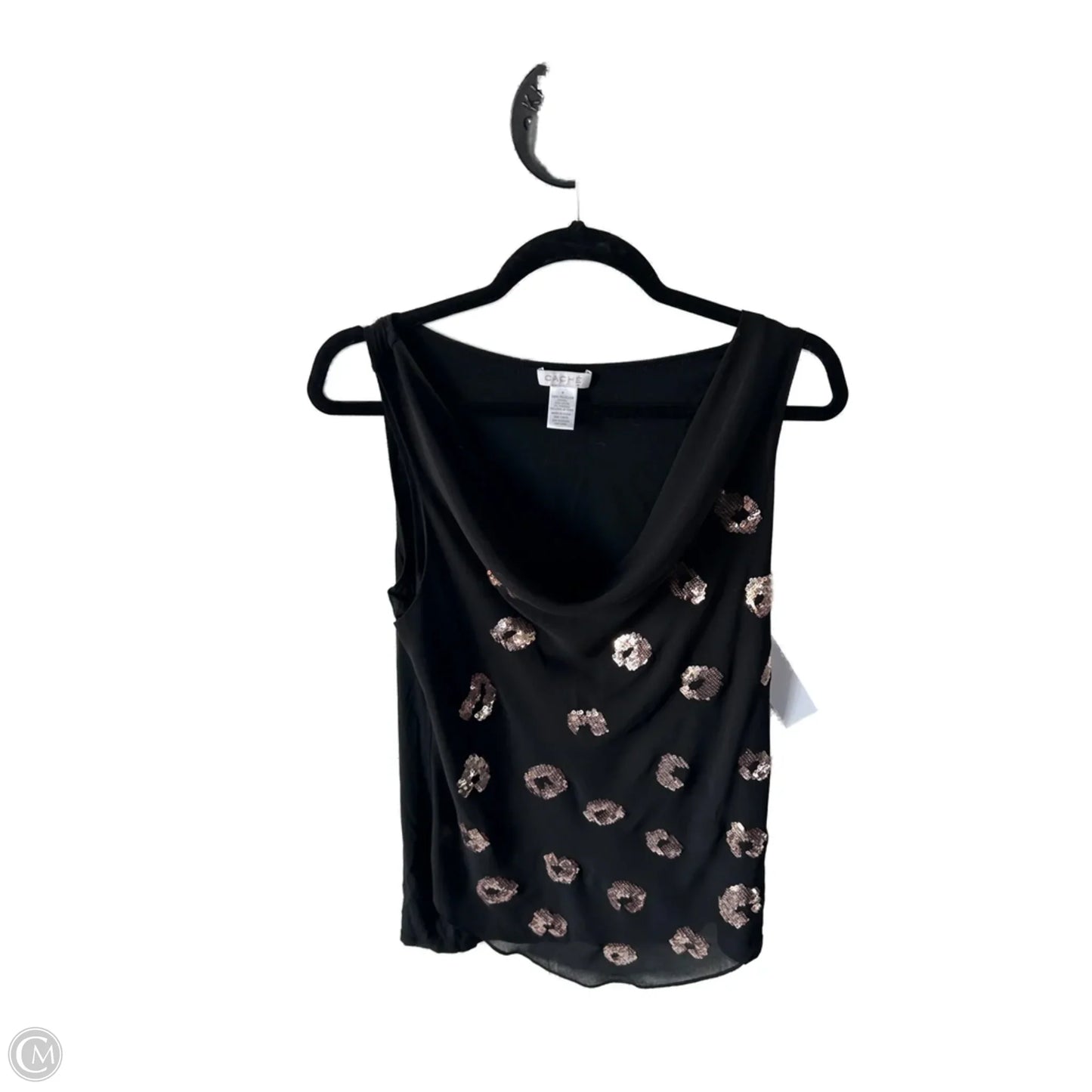 Top Sleeveless By Cache In Black, Size: M