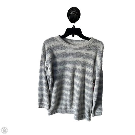 Sweatshirt Crewneck By Clothes Mentor In Grey & White, Size: L