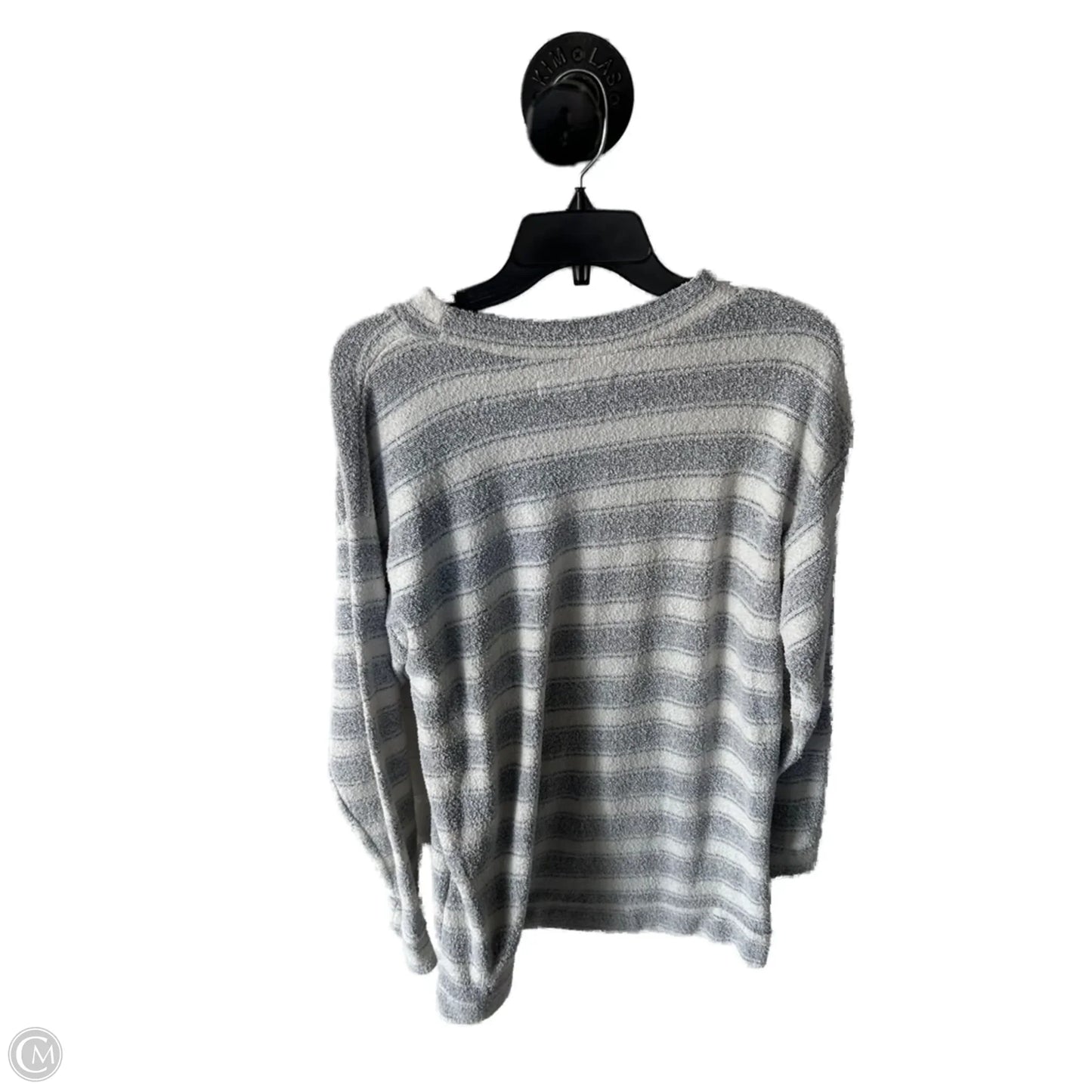 Sweatshirt Crewneck By Clothes Mentor In Grey & White, Size: L