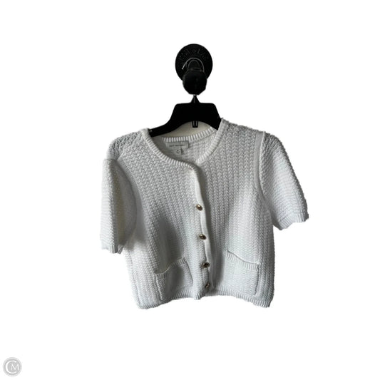 Sweater Short Sleeve By Free Assembly In White, Size: M