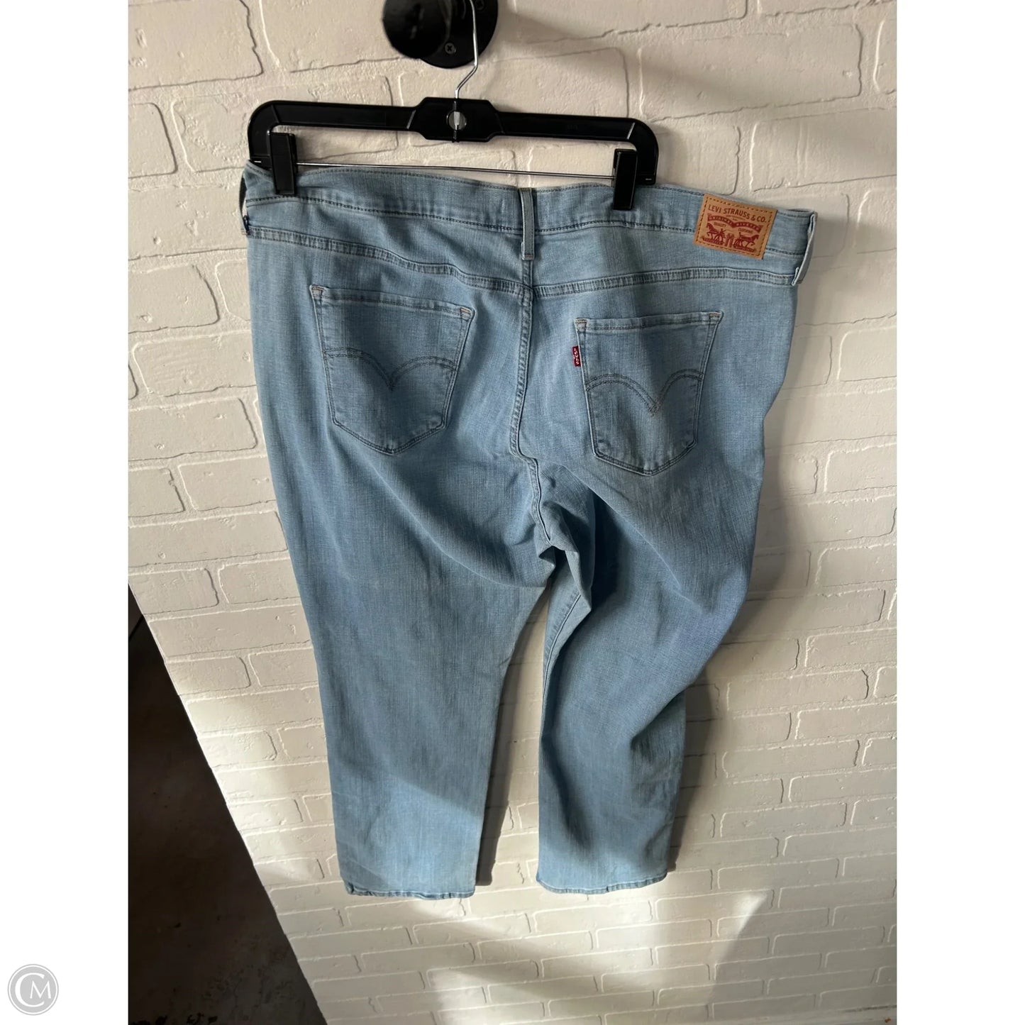 Jeans Straight By Levis In Blue Denim, Size: 22