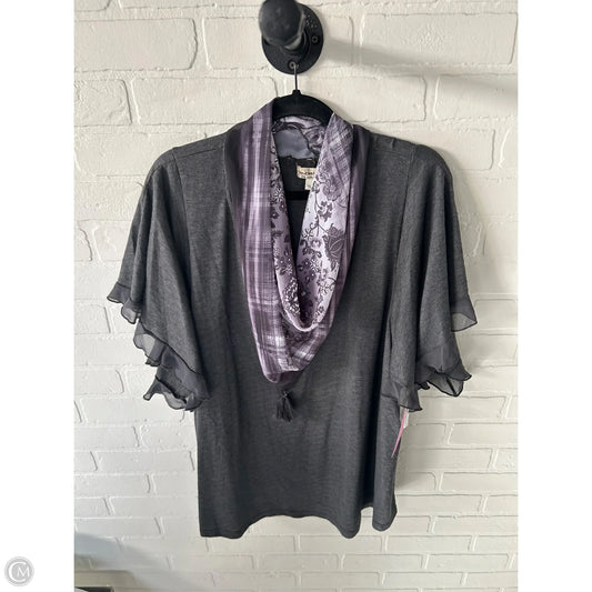 Top Short Sleeve By One World In Grey, Size: 3x