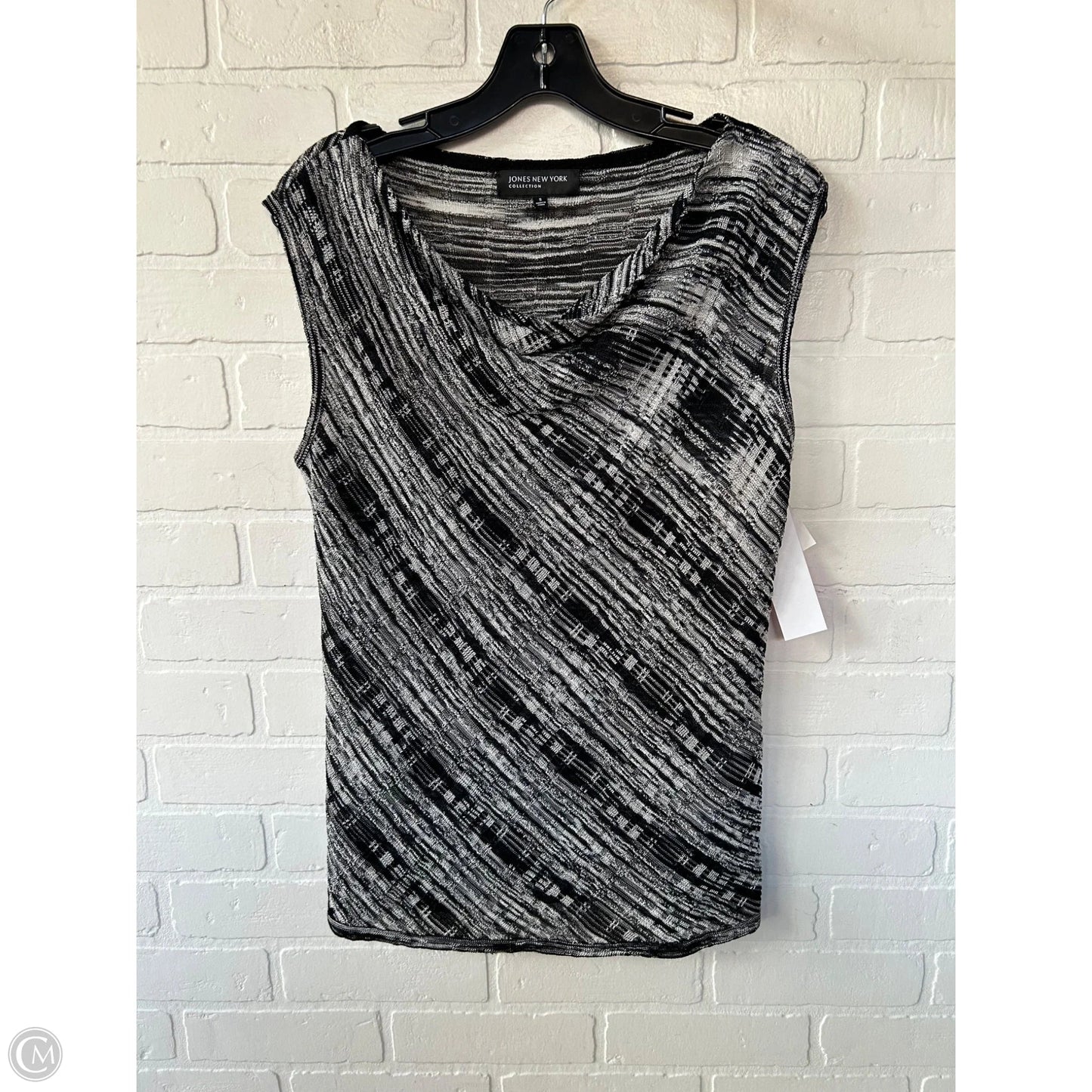 Top Sleeveless By Jones New York In Black & White, Size: S
