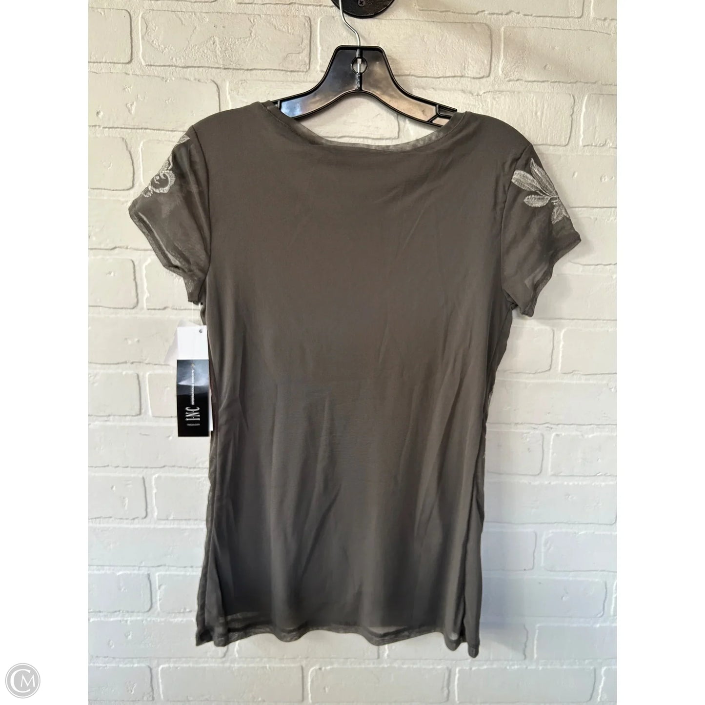 Top Short Sleeve By Inc In Grey, Size: M