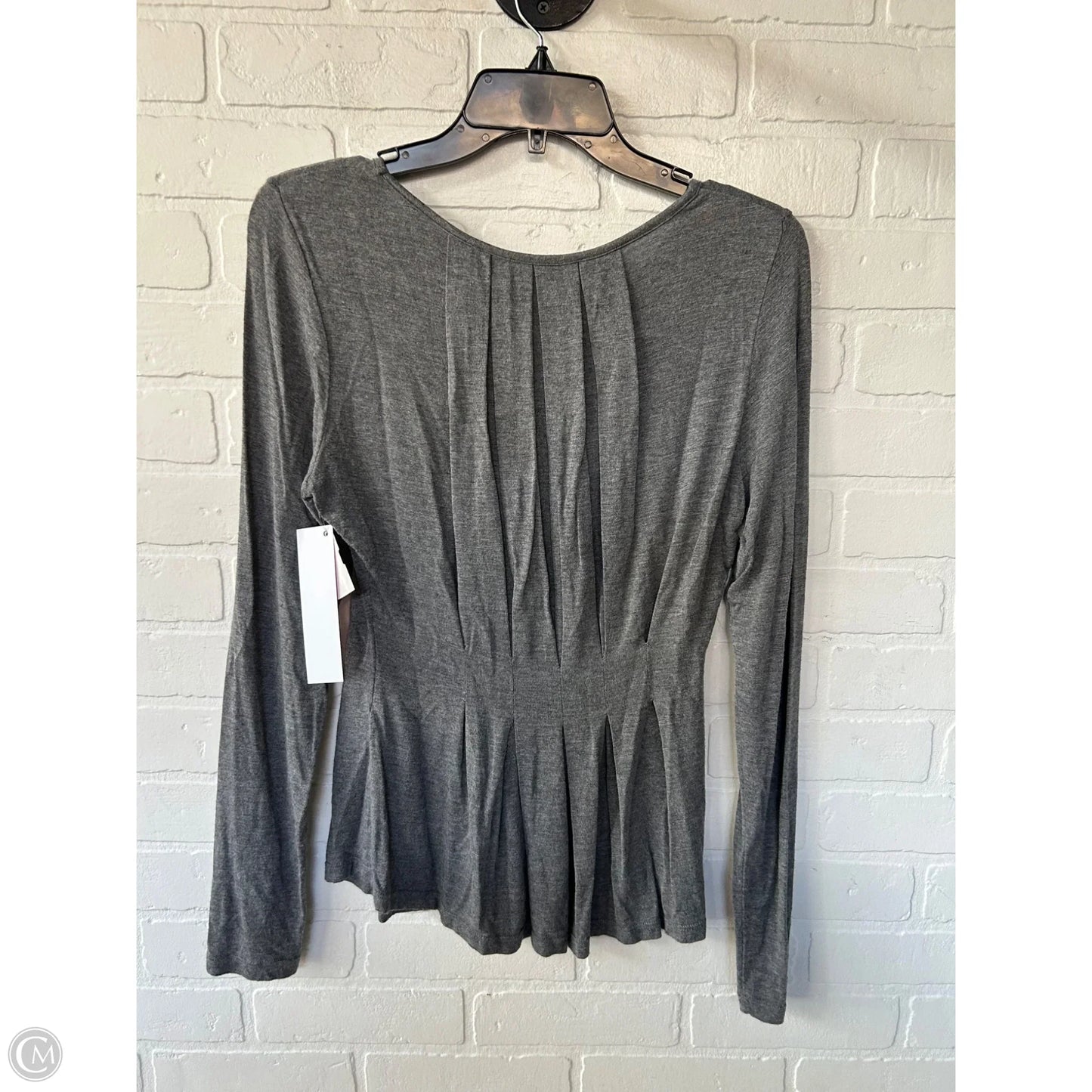 Top Long Sleeve Basic By Max Studio In Grey, Size: M