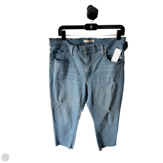Jeans Cropped By Levis In Blue Denim, Size: 16