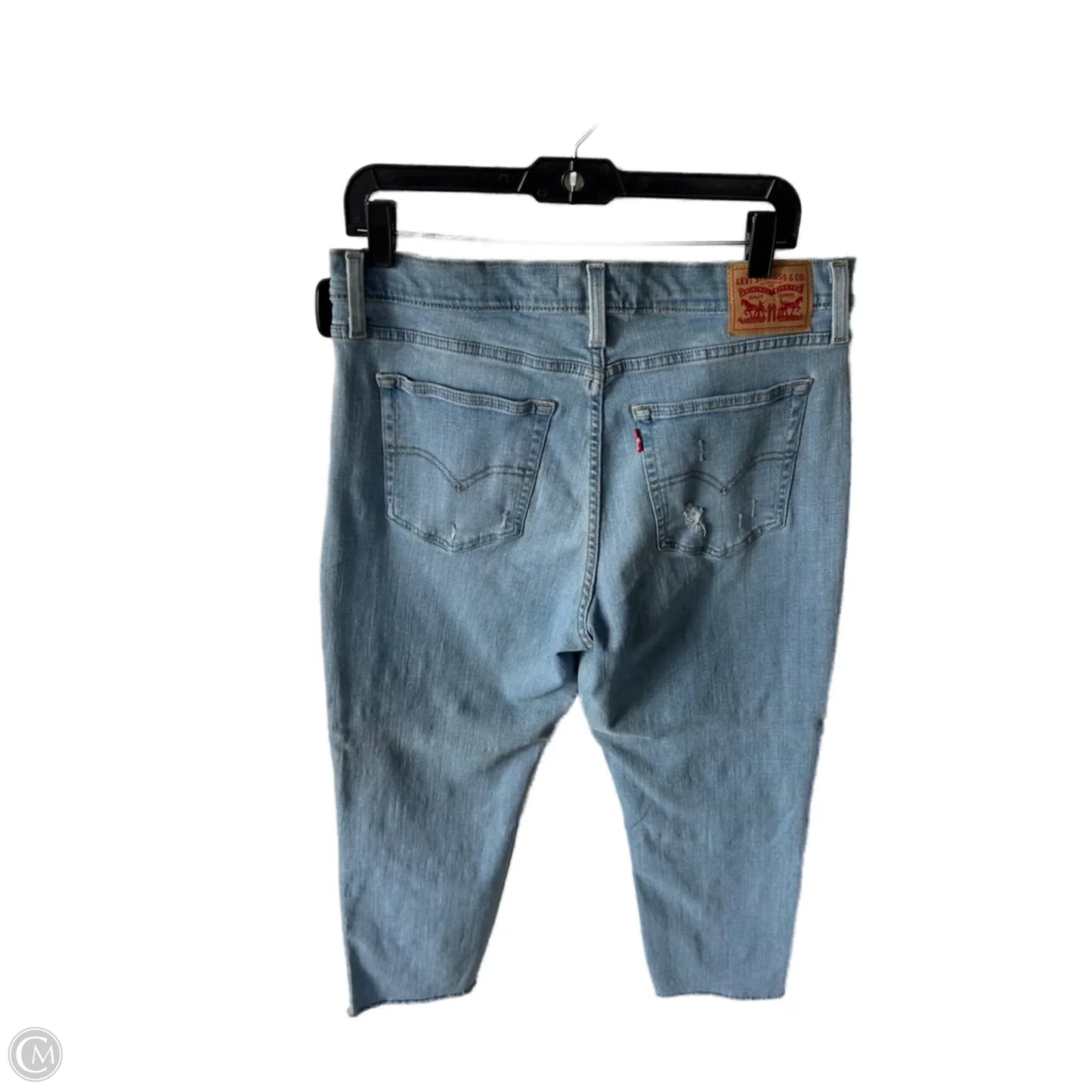 Jeans Cropped By Levis In Blue Denim, Size: 16