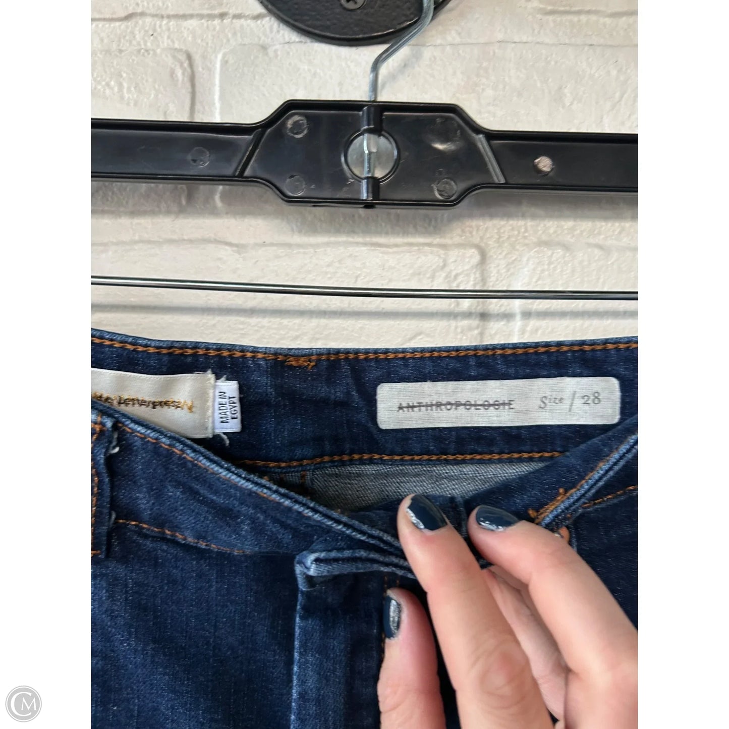 Jeans Cropped By Pilcro In Blue Denim, Size: 6