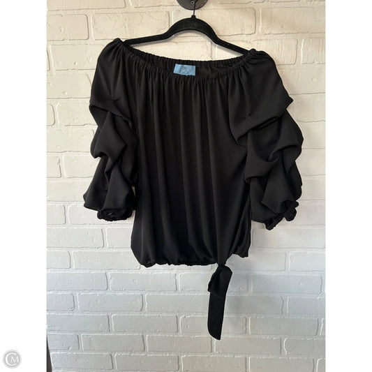 Top 3/4 Sleeve By Cece In Black, Size: S