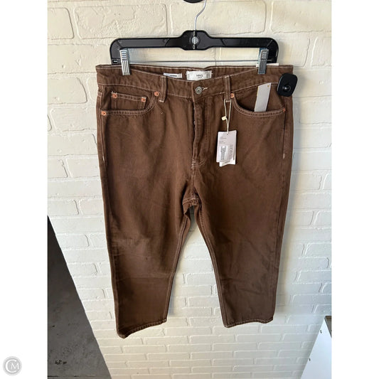 Jeans Straight By Mng In Brown Denim, Size: 10