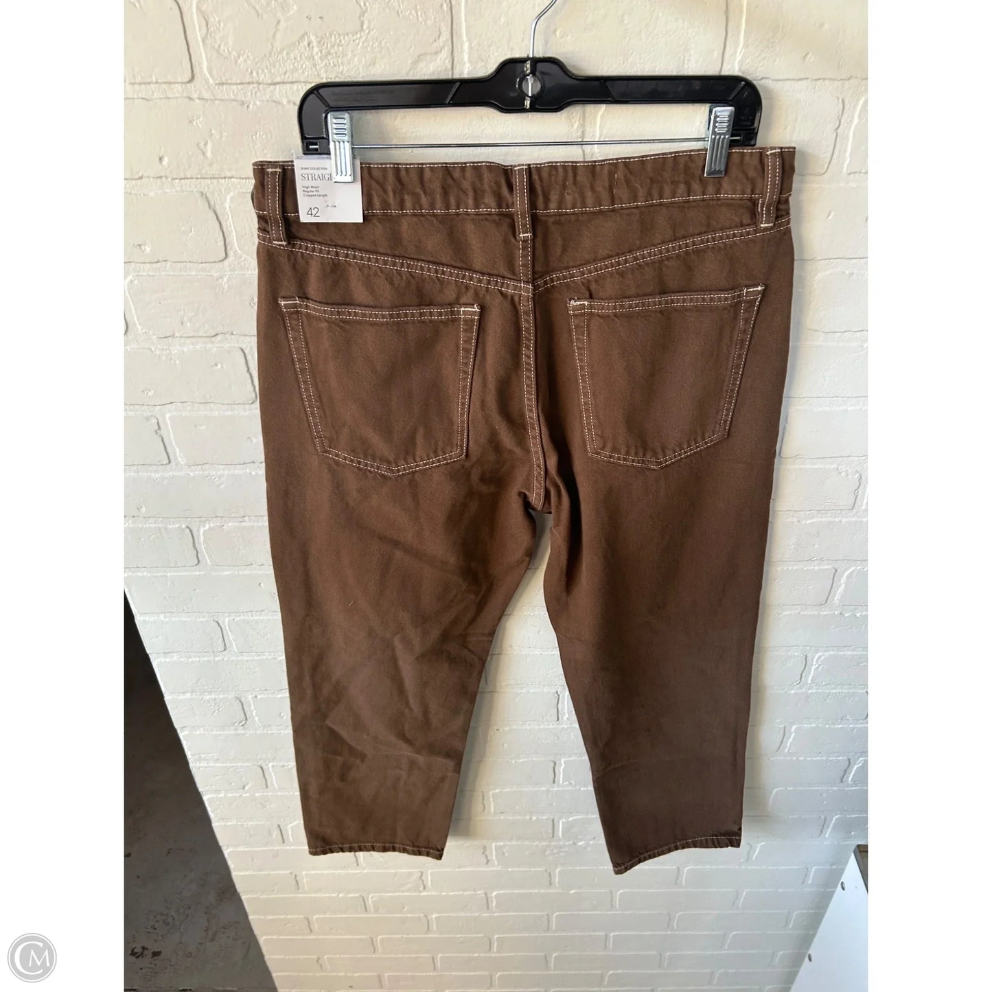 Jeans Straight By Mng In Brown Denim, Size: 10