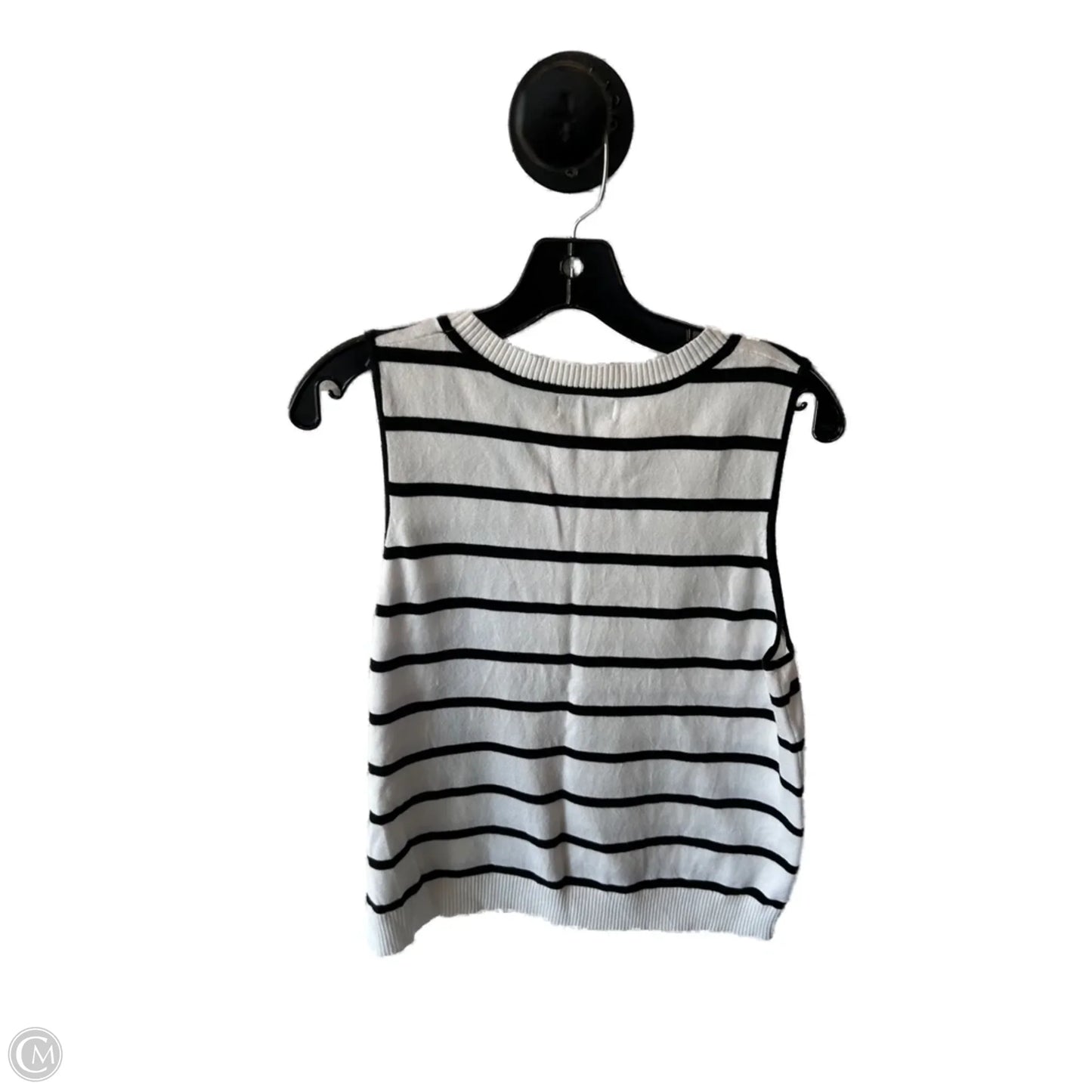 Vest Sweater By Evereve In Black & White, Size: L