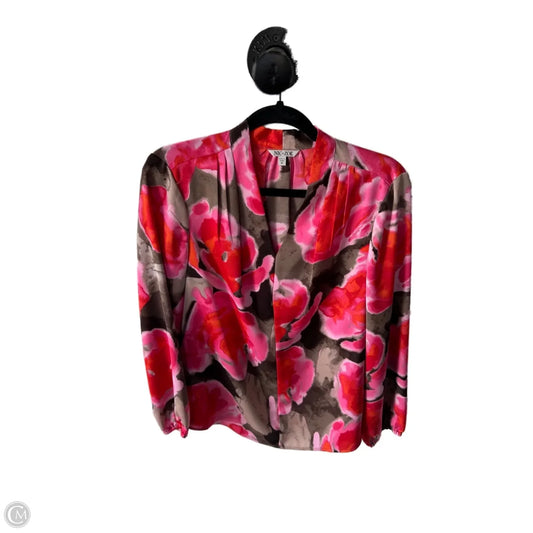 Top Long Sleeve By Nic + Zoe In Grey & Pink, Size: S