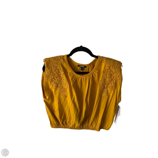 Top Short Sleeve By Express In Yellow, Size: L