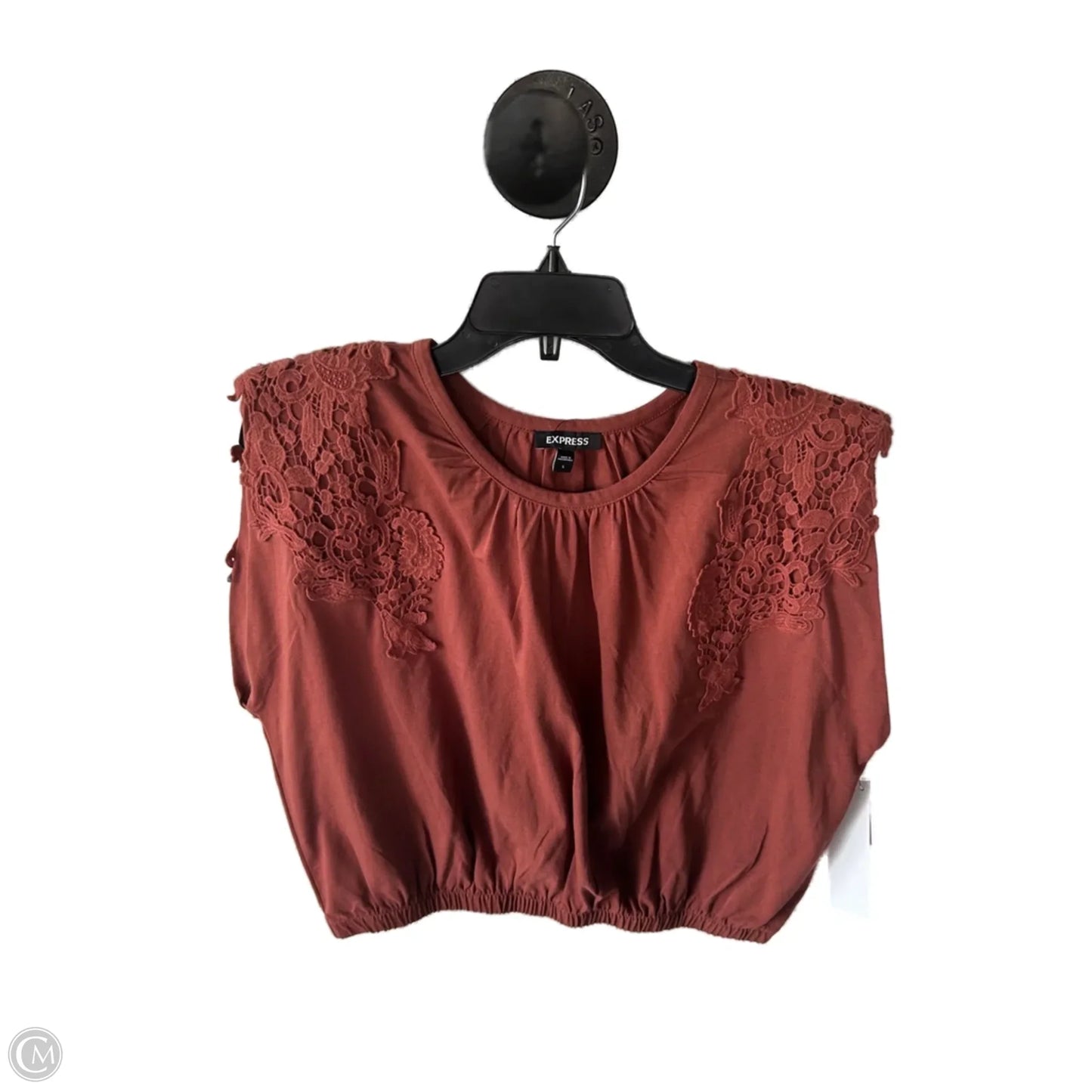 Top Short Sleeve By Express In Brown, Size: L