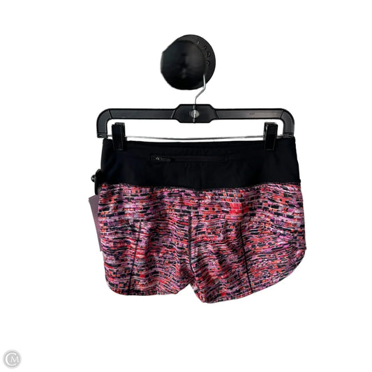Athletic Shorts By Lululemon In Black & Orange, Size: 4l