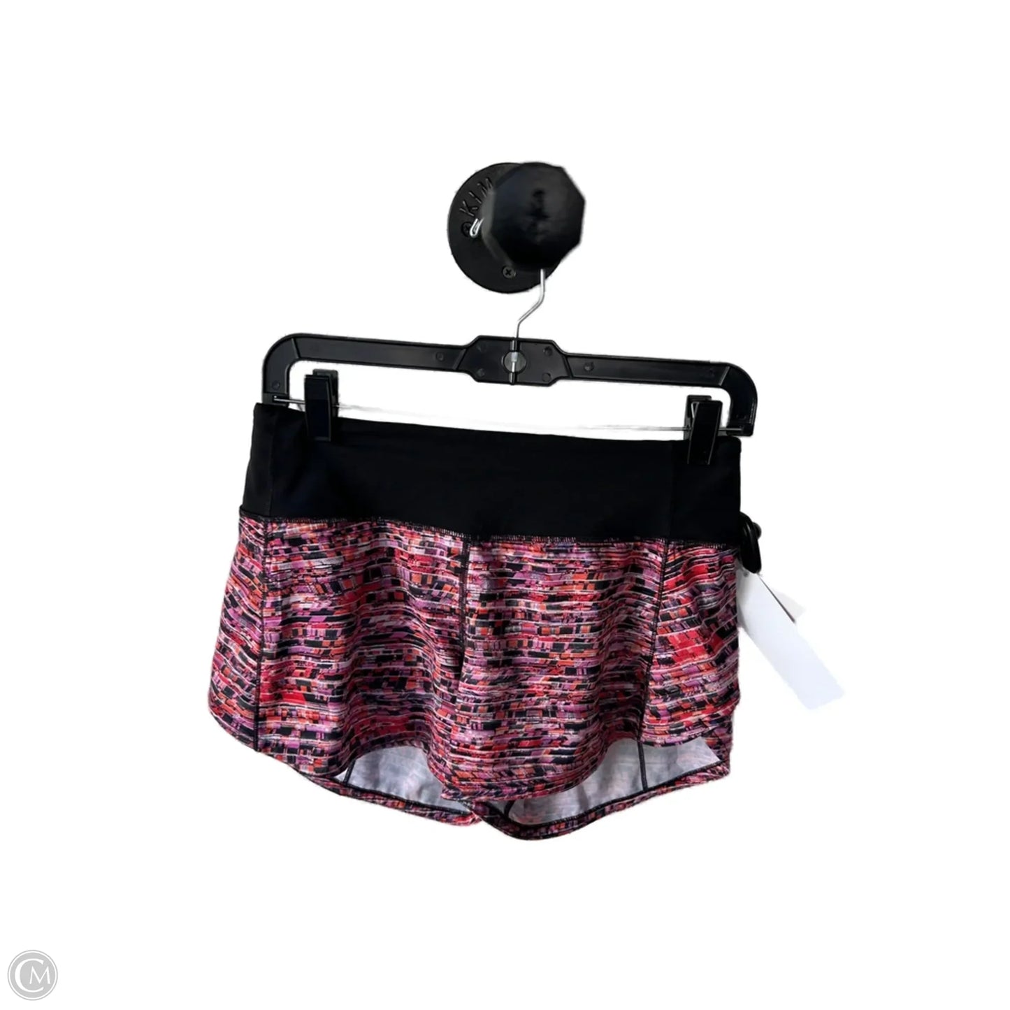 Athletic Shorts By Lululemon In Black & Orange, Size: 4l