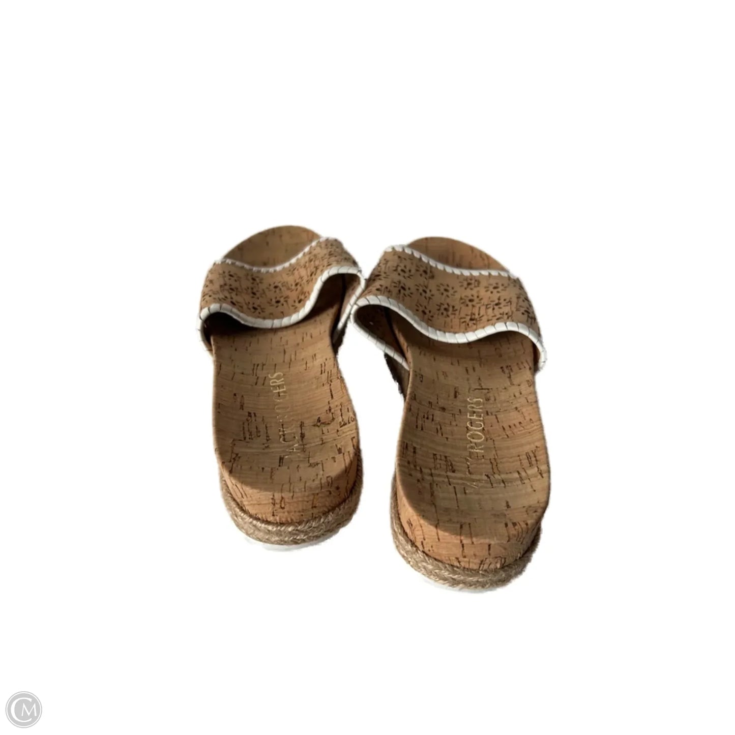 Sandals Flats By Jack Rogers In Tan & White, Size: 8