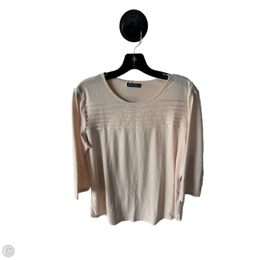 Top 3/4 Sleeve Basic By Cme In Cream, Size: M