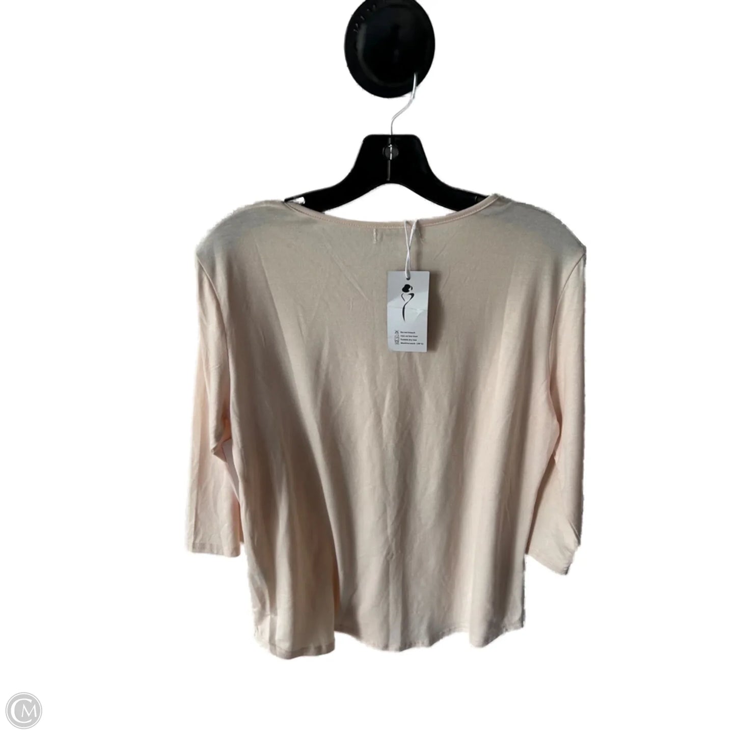 Top 3/4 Sleeve Basic By Cme In Cream, Size: M