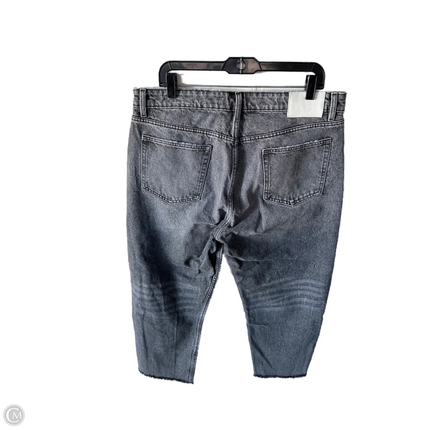 Jeans Straight By Zara In Black Denim, Size: 14