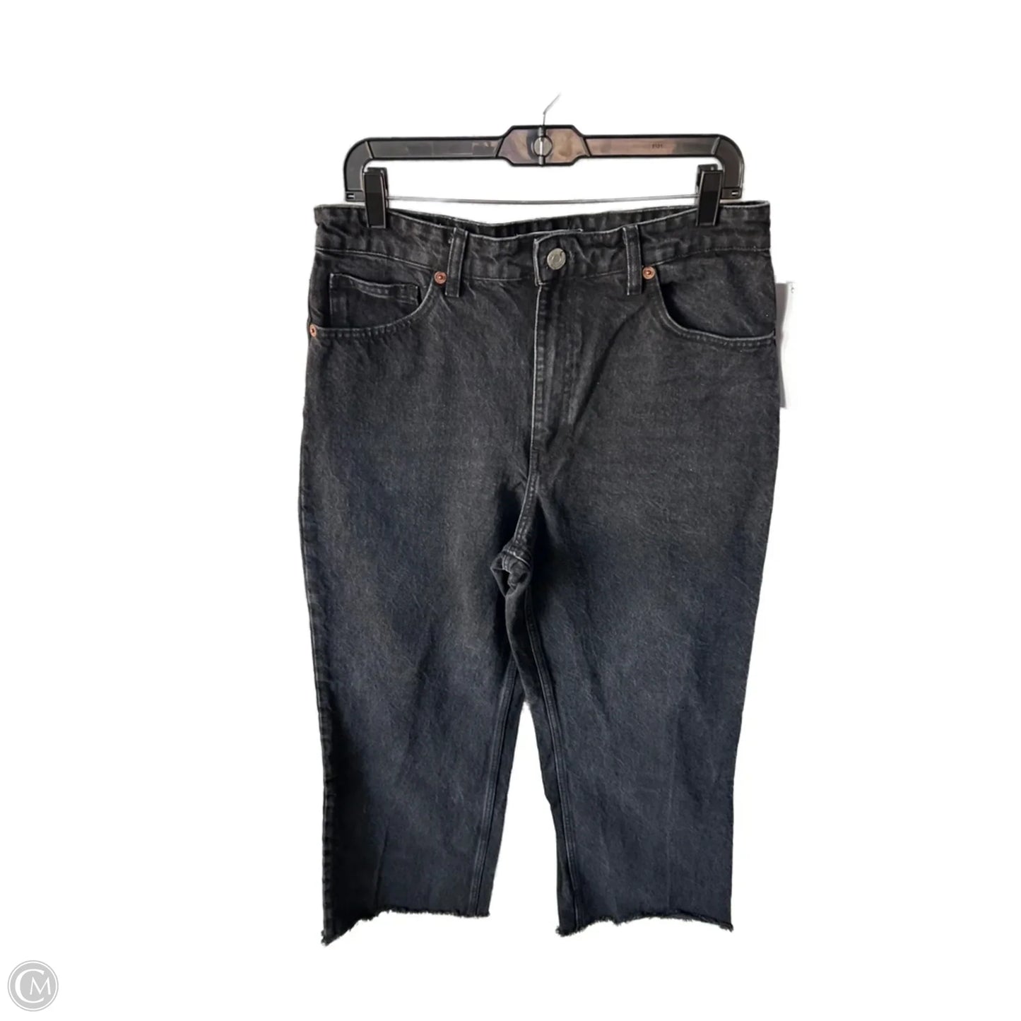 Jeans Wide Leg By Zara In Black Denim, Size: 12